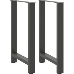 vidaXL Πόδια Τραπεζιού Μπαρ 2 τεμ. Ανθρακί 60x(90-91)cm Ατσάλι