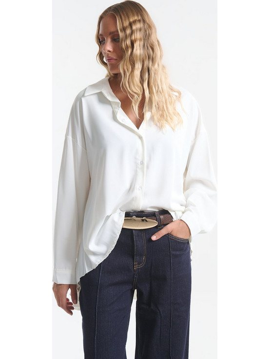 Πουκάμισο Oversized Με Πλισέ Πλάτη