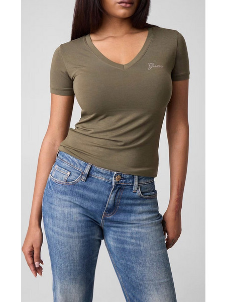 GUESS NEW SS VN MINI LOGO TEE ΜΠΛΟΥΖΑ ΓΥΝΑΙΚΕΙΟ W6YI13K3853-G8L1 Khaki