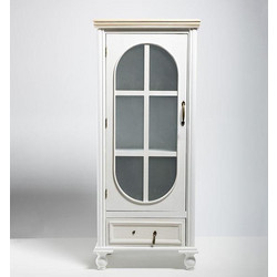 ΒΙΤΡΙΝΑ ΞΥΛΙΝΗ ΛΕΥΚΗ 1 ΣΥΡΤΑΡΙ 1 ΠΟΡΤΑ 48x32x115cm 810-00128 - Estheti - 810-00128