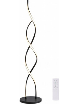 VenCore Helix Black 6091-20023 - Μοντέρνο Επιδαπέδιο Φωτιστικό LED 20W Μαύρο Αλουμίνιο - Ρυθμιζόμενο CCT Λευκό - Ημέρας - Θερμό & Χειριστήριο - Φ25 x Υ105cm