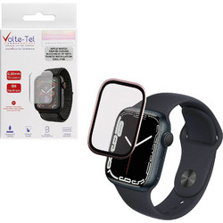 VOLTE-TEL TEMPERED GLASS APPLE WATCH 7/8/9 45mm 3D CURVED ALUMINIUM 1.9" 0.30mm FULL COVER & INSTALLATION TOOL PINK