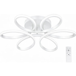 VenCore Lumeo White 7741-20022 - Μοντέρνο Φωτιστικό Οροφής Πλαφονιέρα LED 60W Λευκό Αλουμίνιο με Ρυθμιζόμενο CCT Λευκό - Ημέρας - Θερμό & Χειριστήριο - Φ60 x Υ12cm