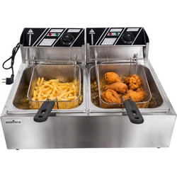 Ηλεκτρική Φριτέζα Διπλή 5Κw 2X10.0lt 5600w Χωρητικότητας 20Lt DΤ-1584