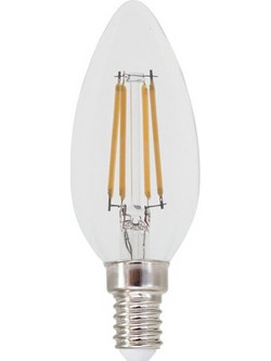 FILAMENT LED C35 4W 6500K 230V AC 500LM RA80 30000HRS 360 1xE14 / FLAM4CW