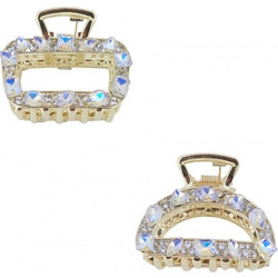 Ro Accessories Κλάμερ μαλλιών στρας ιριδίζον 5 cm 13-0152