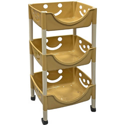 Τρόλεϊ φρούτων πλαστικό 3 θέσεων μπεζ 43x28,5x95cm 32-950-1476