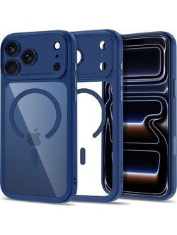 Tech-Protect MagPeak MagSafe CC Back Cover Clear Navy Blue (iPhone 18 Pro / 17 Pro)