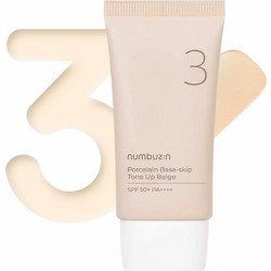 Numbuzin No.3 Porcelain Base Skip Tone Up Beige 50ml - Πολυλειτουργική Βάση Μακιγιάζ με SPF50+ PA++++