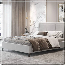 Κρεβατι Milano με Ποδαρακια Ντυμενο με Υφασμα 90x200 - Παγου
