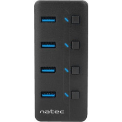 NATEC Mantis 2 4-Port USB 3.0 Hub with On/Off Switches & AC Adapter (NHU-1557) (NTCNHU-1557)