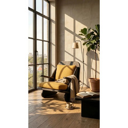 Stewe Home Πολυθρόνα Μαύρη 65x55x55cm 650169