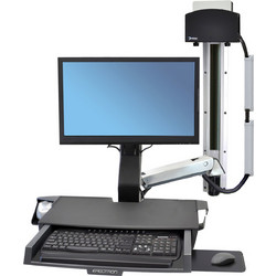 ERGOTRON StyleView Sit-Stand Combo Σύστημα Επιφανειών Τοίχου για οθόνες LCD έως 61 cm (24'') με Μικρή Βάση CPU