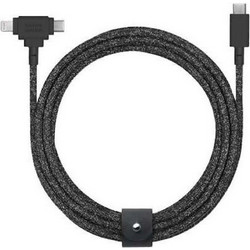 Native Union Καλώδιο Μετατροπέας Belt USB to Type C Lightning Μαύρο 1.8m