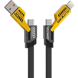 POWERTECH καλώδιο USB-C/USB σε USB-C/Lightning PTR-0164, 65W, 480Mbps, 1m, μαύρο PTR-0164