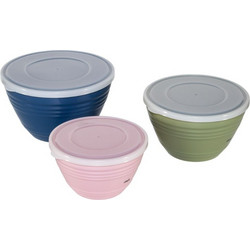 Emsa Mixing Bowl Set colourful Prep & Bake 3-piece with lid