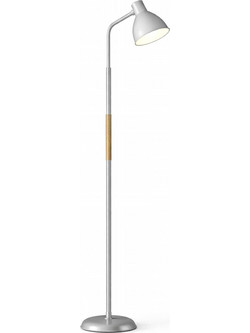 VenCore Orin Silver 6091-20017 - Μοντέρνο Επιδαπέδιο Φωτιστικό Μονόφωτο Ασημί Αλουμίνιο και Ασημί Καπέλο με Βάση-Ντουί 1xE27 - Φ23 x Υ150cm