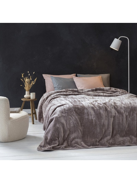 Κουβέρτα Βελουτέ Ημίδιπλη 180X220 Nima Coperta Cigar Beige (180x220)
