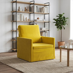 vidaXL Πολυθρόνα Βελούδινη Κίτρινη 70x81x82cm 42041028