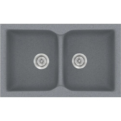 Sanitec Classic 322 Επικαθήμενος Νεροχύτης Γρανίτη Ματ Metallic Silver 81x50cm