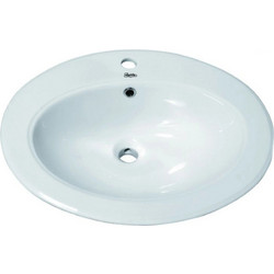 Gloria Ascot HD16 Ένθετος Νιπτήρας Μπάνιου Οβάλ Πορσελάνης 61x50cm Λευκός 17-6150
