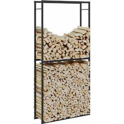 vidaXL Ράφι για καυσόξυλα Μαύρο 100x30x209 cm Χάλυβας