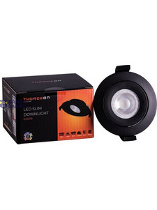 LED Slim Downlight 5W DIMM CCT 400Lm 50 CRI 90 Flicker-Free Cutout 70-75mm (Internal Driver Included) RAL9005