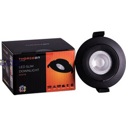 LED Slim Downlight 5W DIMM CCT 400Lm 50 CRI 90 Flicker-Free Cutout 70-75mm (Internal Driver Included) RAL9005