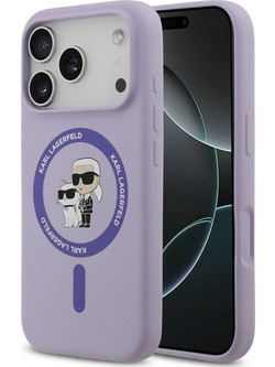 Karl Lagerfeld Silicone Karl & Choupette Ring MagSafe Θήκη iPhone 18 Pro / iPhone 17 Pro Purple (KLHMP18LSCMKCRHU)