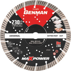 Διαμαντόδισκος Γενικής Χρήσης Maxpower Extra Fast Cut 230x2.8mm Benman 73929