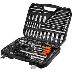 NEO TOOLS Socket Set 1/2" 1/3" 220 pcs, Satin Finish