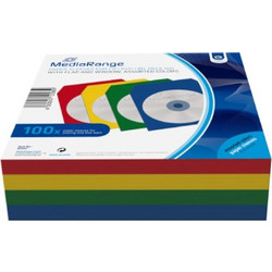 MediaRange Paper Sleeves for 1 Disc Assorted Colours 100 Pack (MRBOX67)