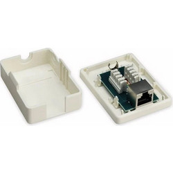 GOOBAY επιτοίχια πρίζα δικτύου 77634, 1 θύρα RJ45, CAT 6 STP, λευκή