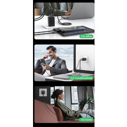 Usams CC265 Φορτιστής χωρίς Καλώδιο με Θύρα USB-A & 2 Θύρες USB-C 67W Power Delivery Black