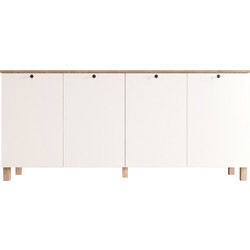Μπουφές ArteLibre BALDER Λευκό/Φυσικό Μοριοσανίδα 180x42.1x80cm 15350200