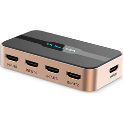 VENTION HDMI Switcher 5 In 1 Out Gold - High-End Series (ACDG0) (VENACDG0)
