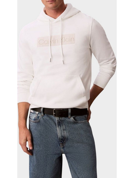 Calvin Klein Ανδρικό Φούτερ με Κουκούλα & Τσέπες Λευκό LV04LH227G-YAF