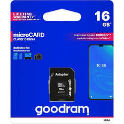 GoodRam microSDHC 16GB Class 10 UHS-I + Adapter