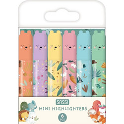 Sassi Mini Highlighter Set | Σετ 6 Μίνι Μαρκαδόρων Υπογράμμισης