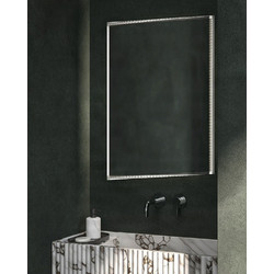 Project Mirrors Wood Tress Ορθογώνιος Καθρέπτης Μπάνιου Ξύλινος Ασήμι 5050x70cm