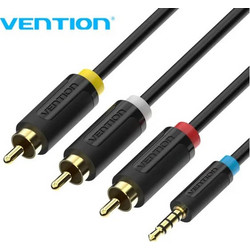 Vention Καλώδιο Ήχου 2.5mm Male σε 3 RCA Male AV 2m Μαύρο