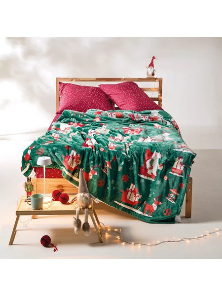 Χριστουγεννιάτικη Κουβέρτα Fleece Μονή 160x220 Cupid 5205133663084