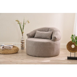 1-Seat Sofa Pitta Brown Fabric: 100% Polyester (linen Texture Fabric) 100x80x70 cm