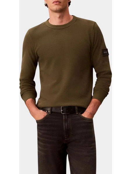 CALVIN KLEIN JEANS LS WAFFLE BADGE CREWNK TEE LV04RJ209G-LI1 Olive