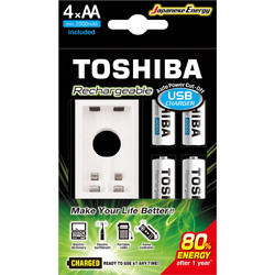 Toshiba Charger Aa & Aaa (4 Batteries Aa 2000mAh) - TNHC-6GME4 Cb