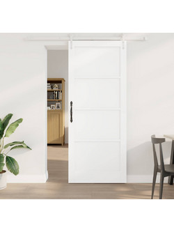 vidaXL Πόρτα Εσωτερική Συρόμενη Ξύλινη Λευκή 86x211cm 3450251
