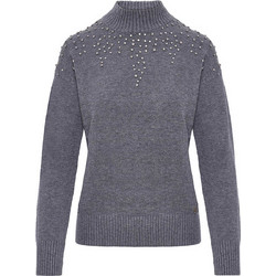 Forel γυναικεία μπλούζα πλεκτή με strass - 083.90.01.019 Γκρι