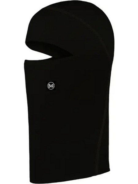 Buff - Merino Midgweight Hinged Balaclava Solid Black