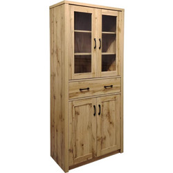 Βιτρίνα-ντουλάπα Nisso pakoworld σε oak απόχρωση 80x40x183.5εκ