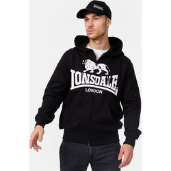 Lonsdale Krafty Ανδρική Ζακέτα Φούτερ με Κουκούλα και Φερμουάρ Μαύρη 113096-1000